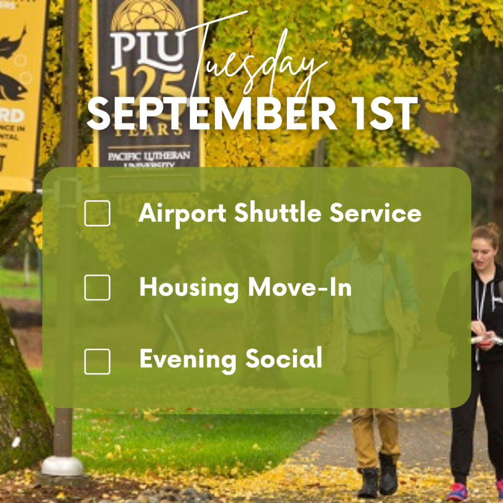 Orientation schedule overview for Sept. 1st