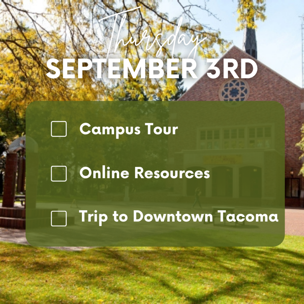 Orientation schedule overview for Sept. 3rd