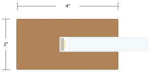 A cutaway view of the lightboard frame- a 2"x4" board with a .5inch groove cut halfway in. Inset are an LED lightstrip and a glass board.