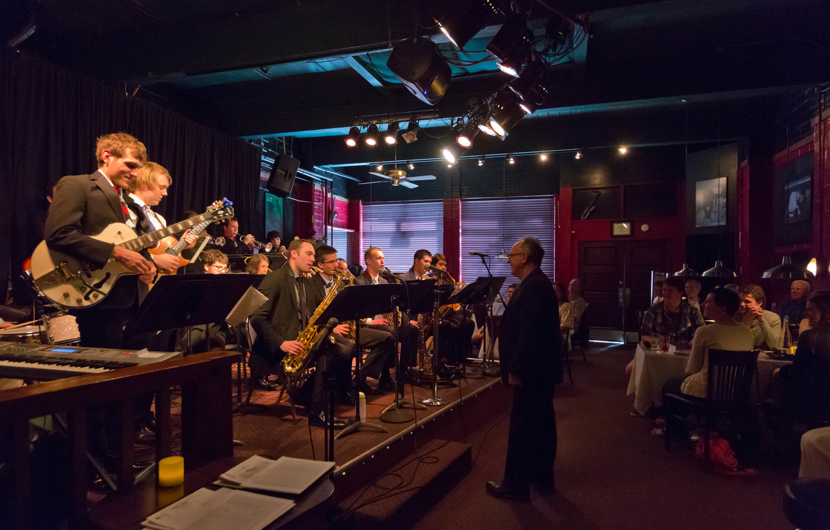 PLU Jazz Ensemble at Tula's Jazz Club in Seattle on Sunday, May 3, 2015. (Photo: John Froschauer/PLU)