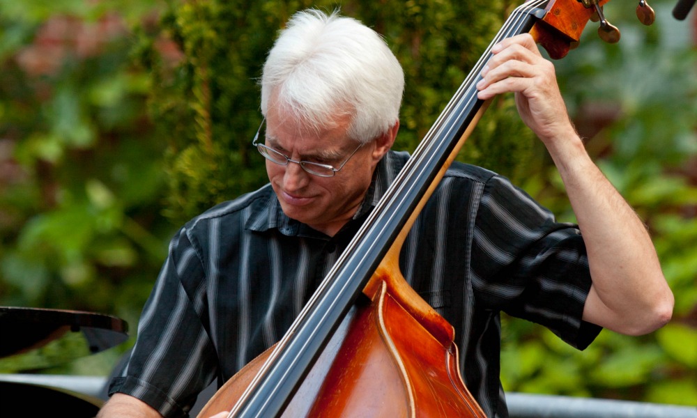 David Deacon-Joyner Trio, Deacon-Joyner, piano, Clipper Anderson, bass, Mark Ivester, percussion, and vocalist Dennis Hastings performing at KPLU's Jazz Under the Stars at PLU on Thursday, Aug. 2, 2012. (Photo/John Froschauer)