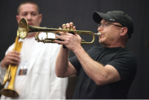 Brad Goode playing trumpet