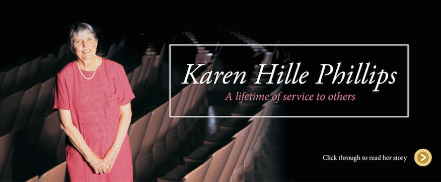 Karen Hille Phillips - A lifetime of service to others banner