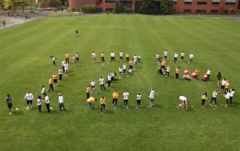 Kinesiology class on Foss field