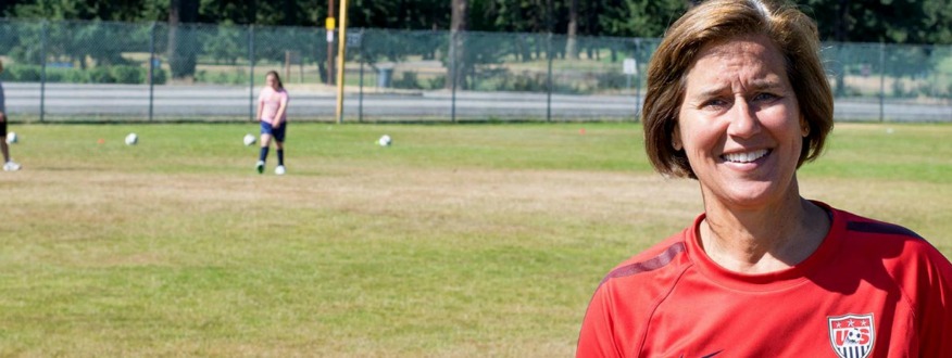 Colleen Hacker on a soccer field