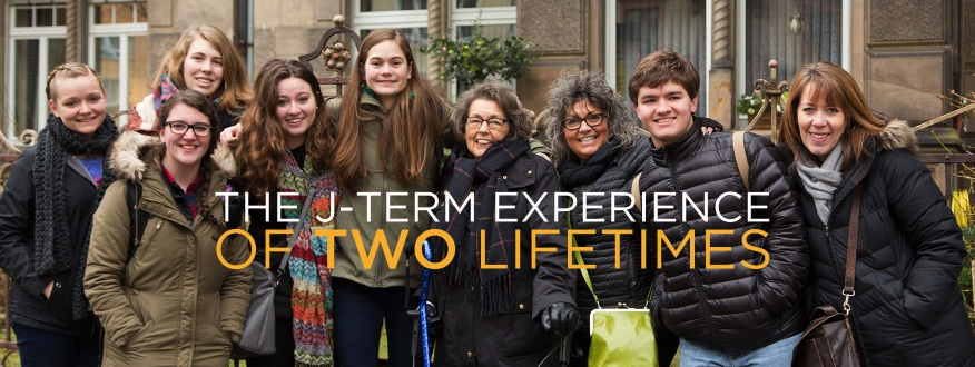 The J-Term Experience of Two Lifetimes banner - group photo