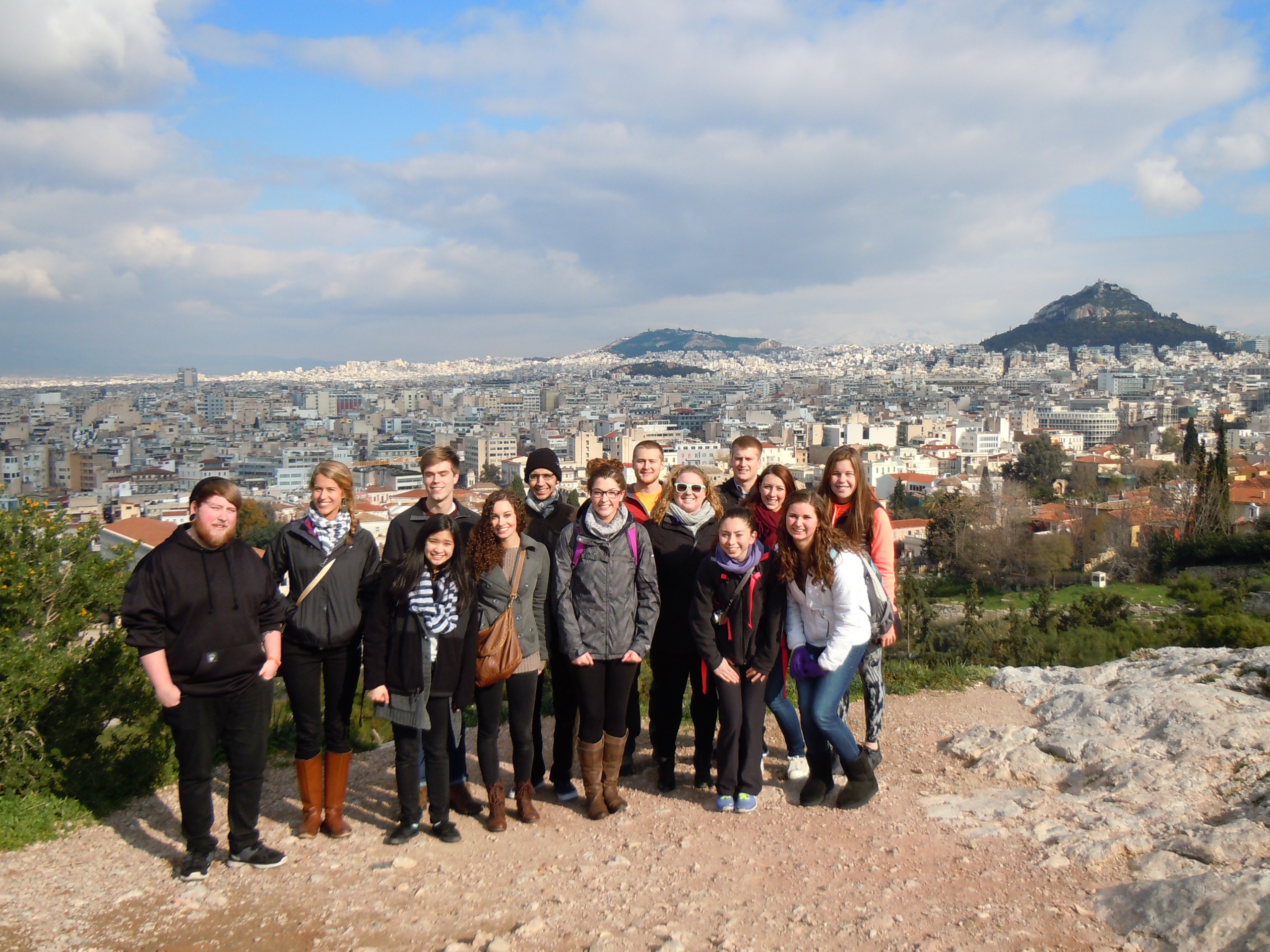 Group photo of students on Areopagus