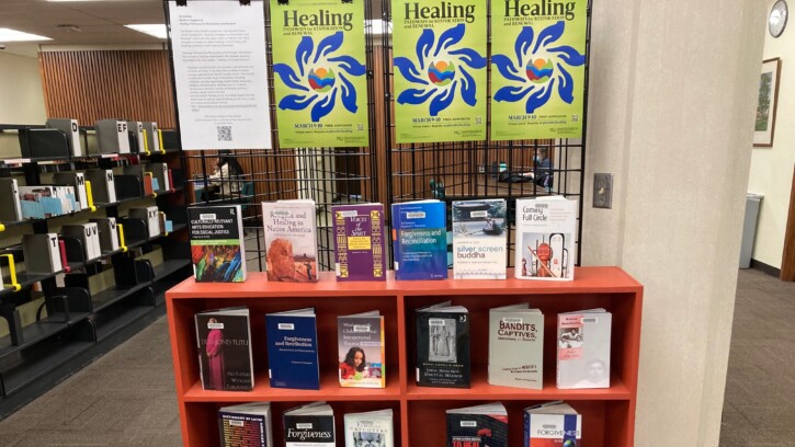 Wang Center Healing Symposium exhibit in Mortvedt Library