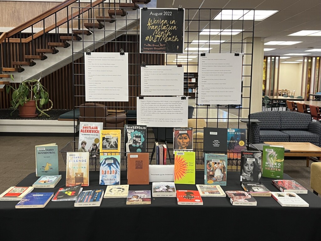 books in Women in Translation exhibit