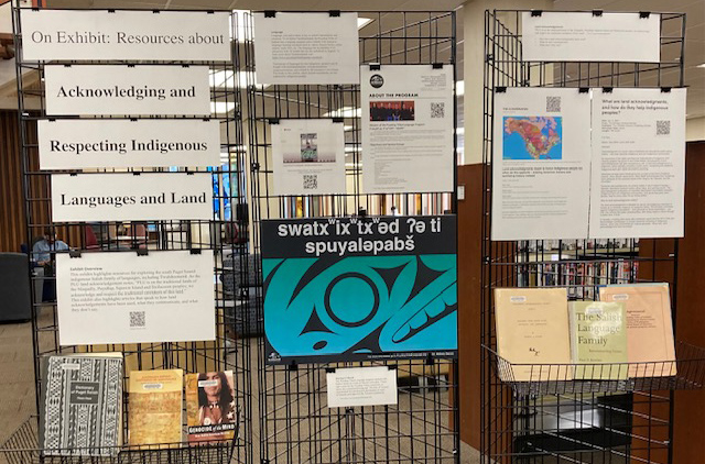 2021 land acknowledgement exhibit in library lobby