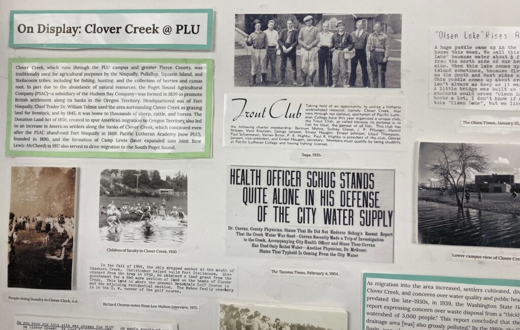 Clover Creek exhibit in library lobby