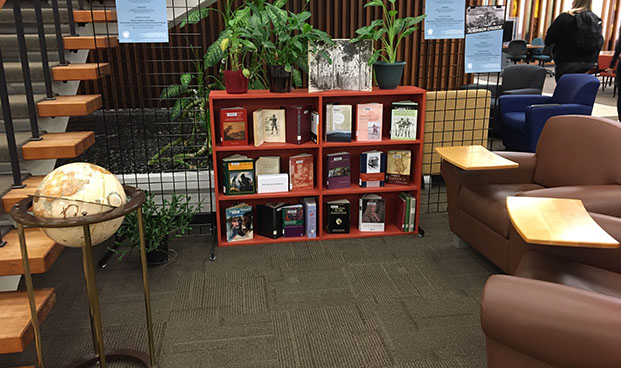 2019 Books in Support of the 300 Years of Robinson Crusoe exhibit in library lobby
