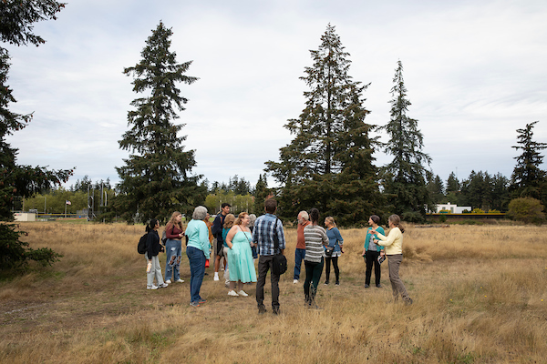 20240926_SB_Lutheran-Studies-Conference_040 Dr. Michael Behrens leads a Native Plant Walk during the Lutheran Studies Conference, Thursday, Sept. 26, 2024, at PLU. (PLU Photo / Sy Bean)