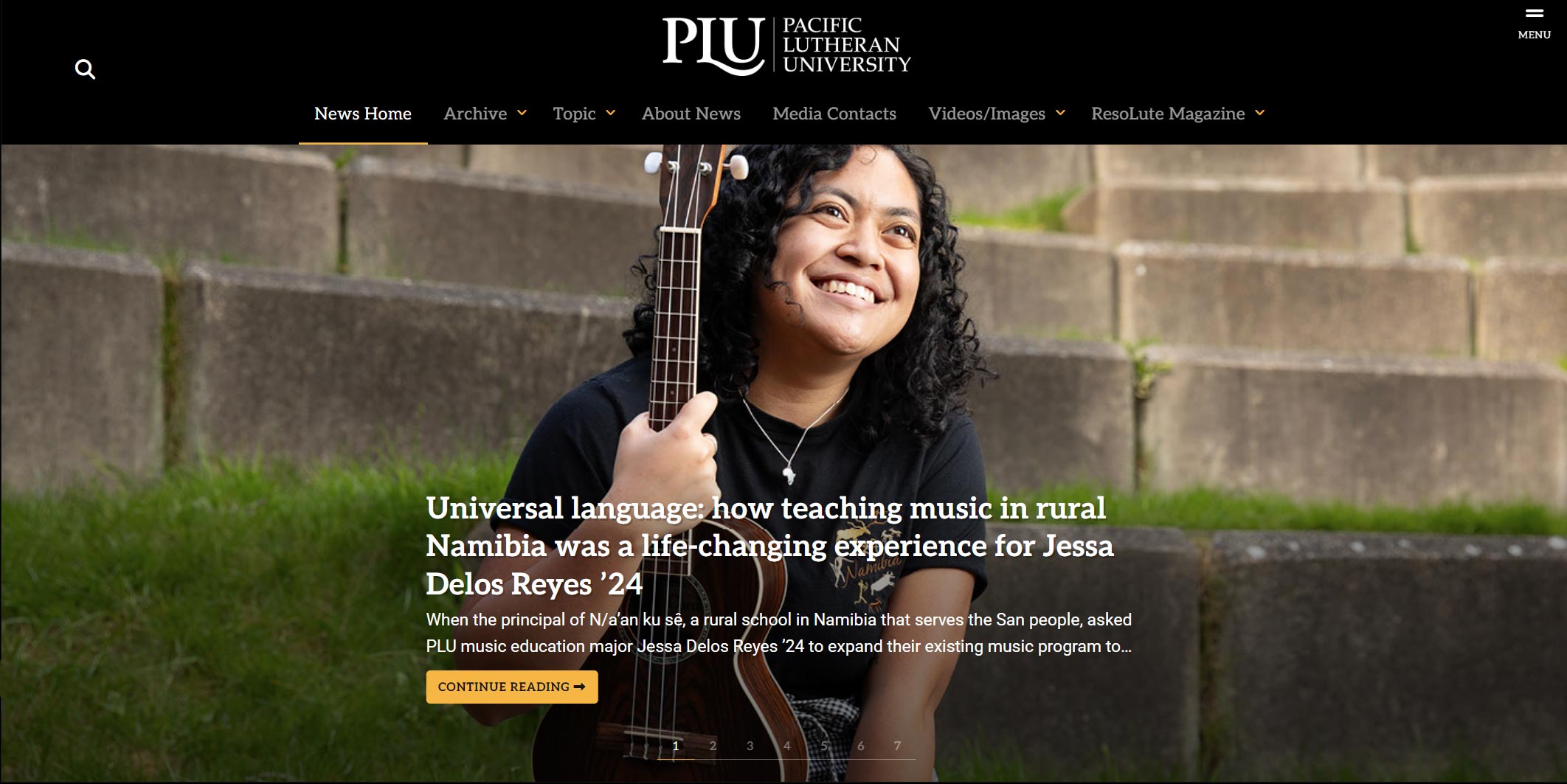 PLU News website screenshopt showcasing the new design