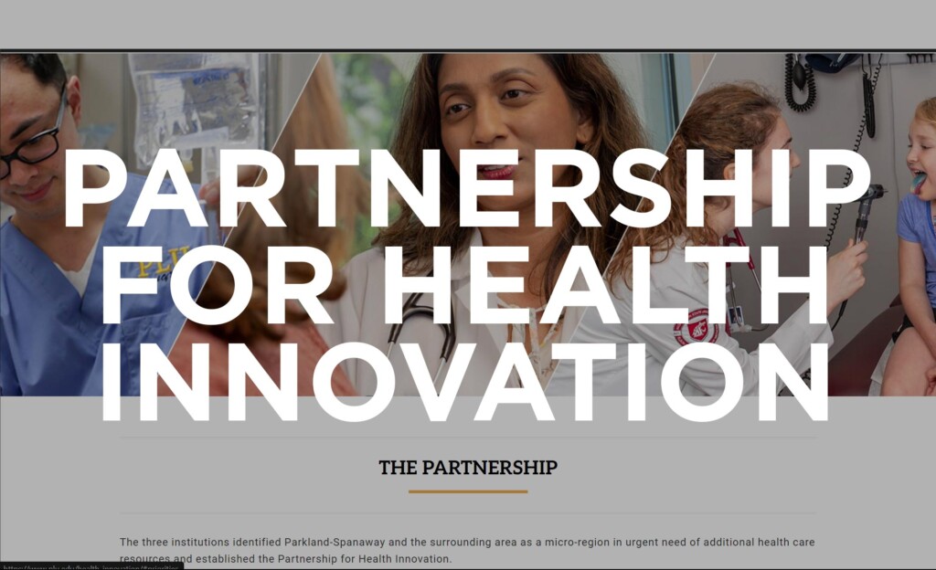 Partnership for Health Innovation website screenshot showcasing web design capabilities.