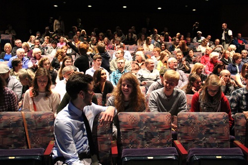 Students sitting in auditorium