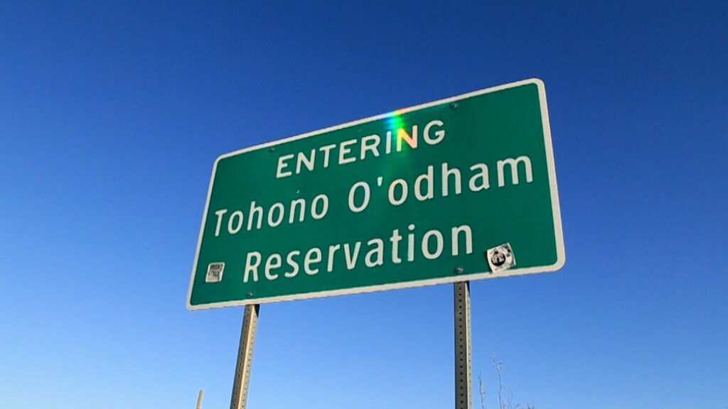 Photo of road sign leading to the Tohono O'odham reservation