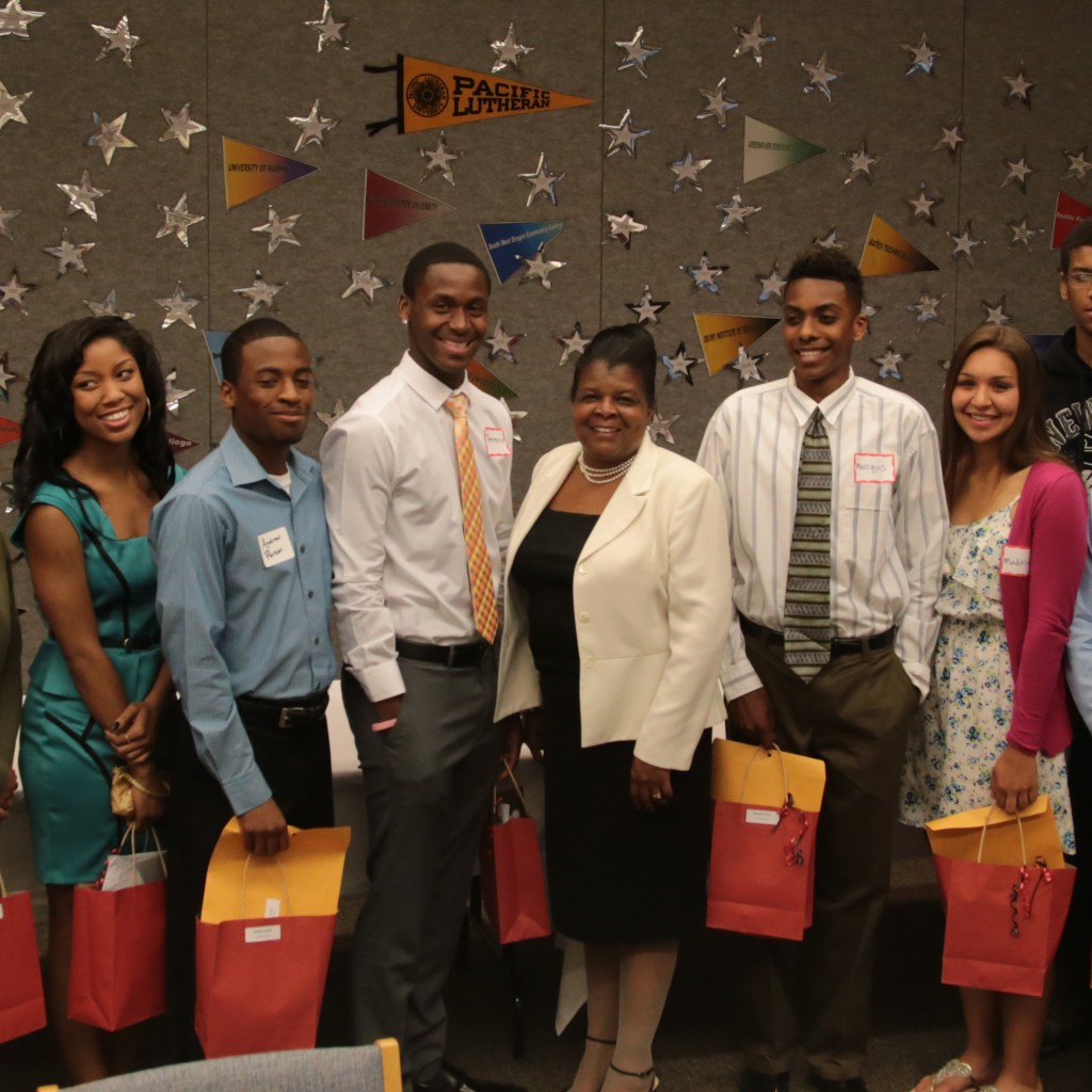 Students posing for awards 2013