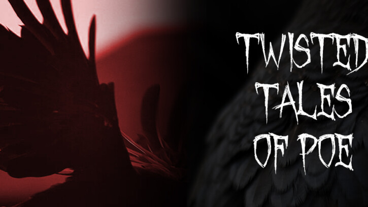Twisted Tales of Poe Banner with crow wings