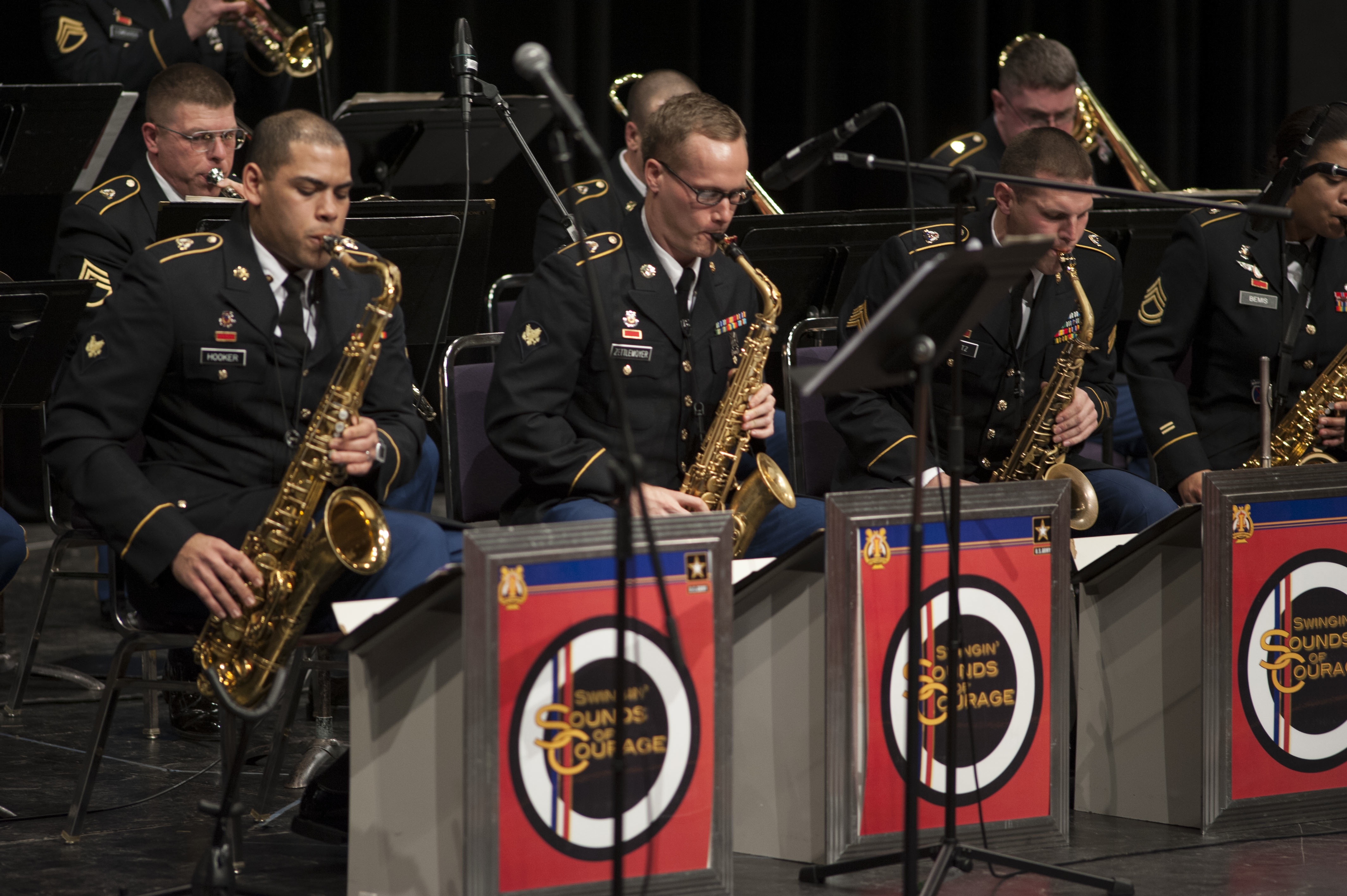 JBLM's Swingin' Sounds of Courage played a Veterans Day performance at PLU in November 2013. (Photo: John Froschauer/PLU)