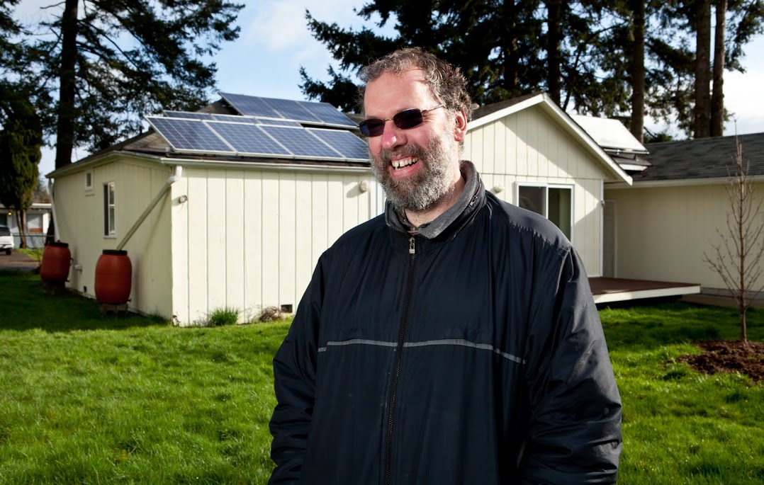Paul Tegels with his solar panels