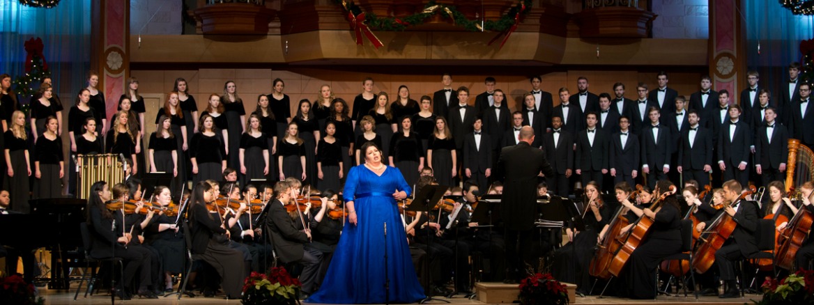 PLU Christmas featuring Angela Meade with the Choir of the West, the University Chorale and the University Orchestra at PLU on Friday, Dec. 11, 2015. (Photo: John Froschauer/PLU)