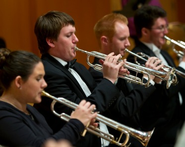 Trumpet players in the University Symphony