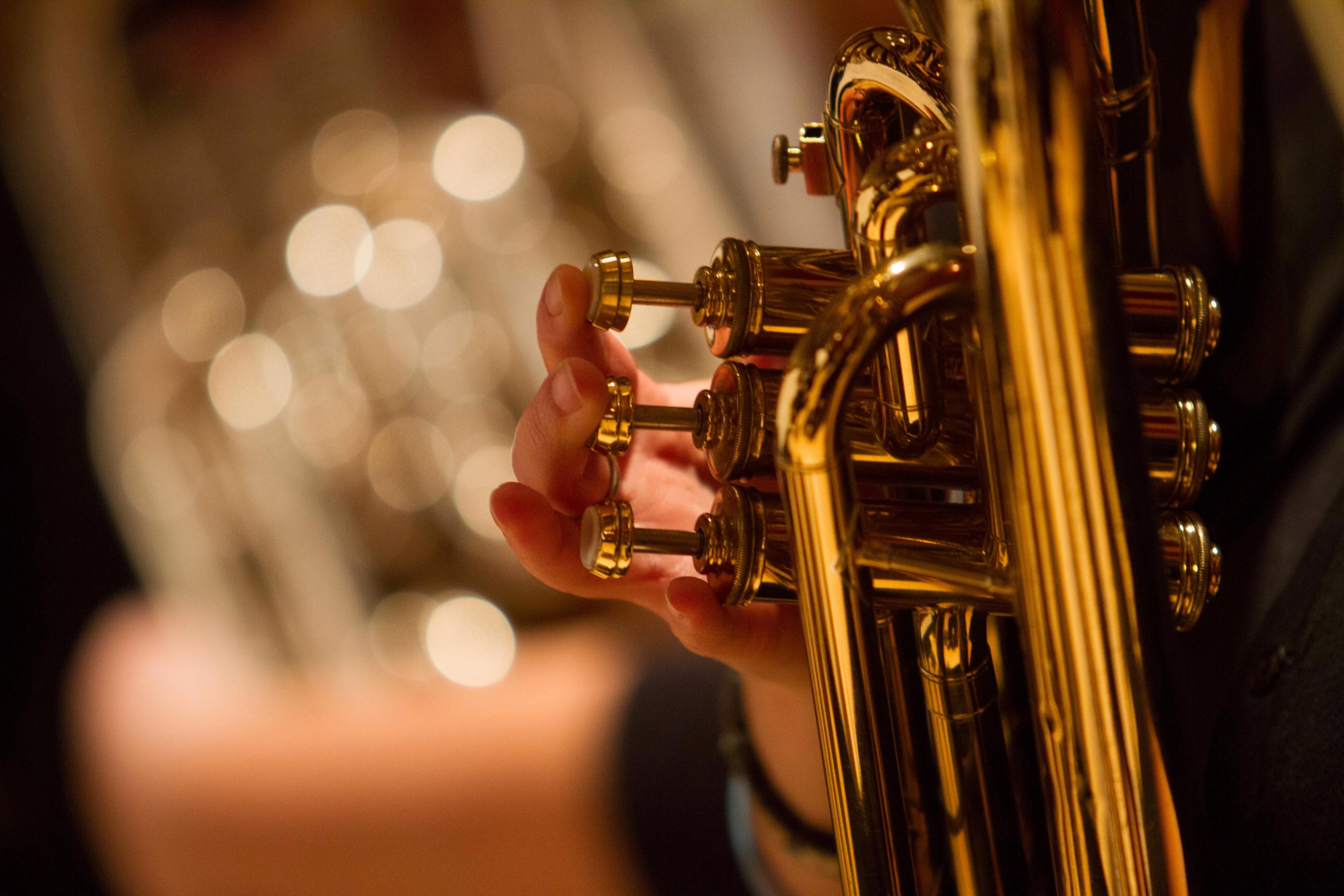 Fingers on instrument keys