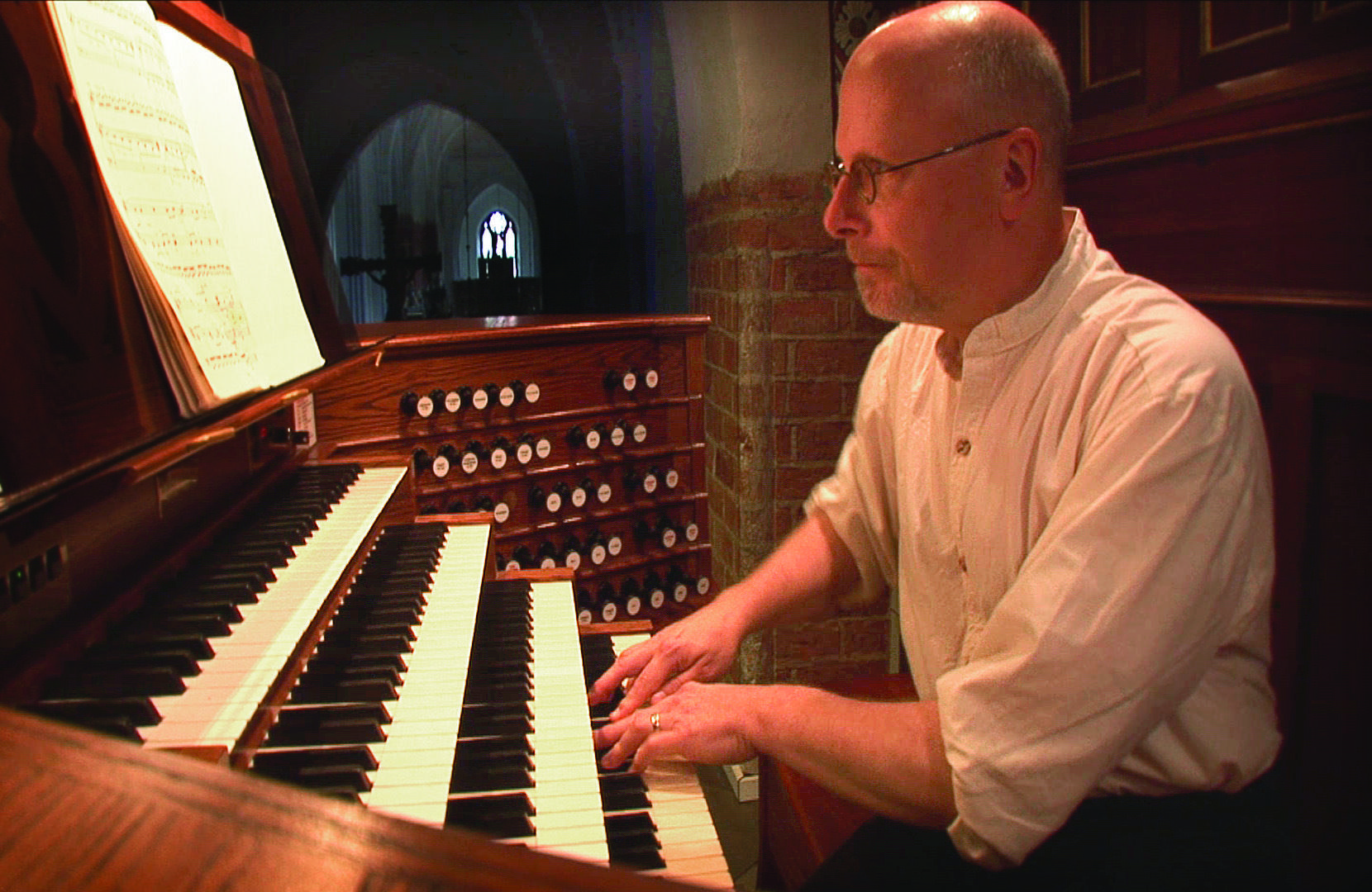 James D. Hicks playing the organ