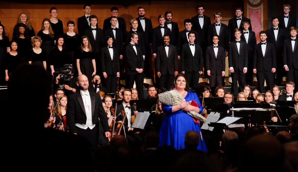 PLU Christmas featuring Angela Meade with the Choir of the West, the University Chorale and the University Orchestra at PLU on Friday, Dec. 11, 2015. (Photo: John Froschauer/PLU)