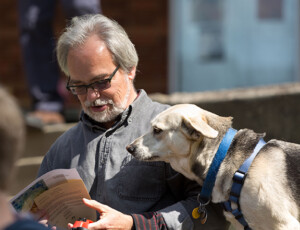 Dr. Jeffrey Bell-Hanson with his dog Chloe