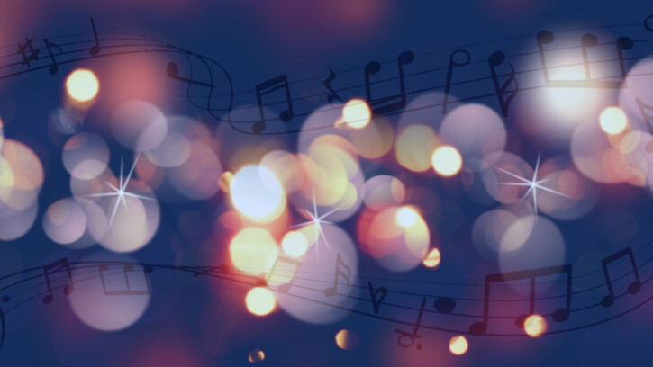 Blog Banner with sparkles of light and music notes