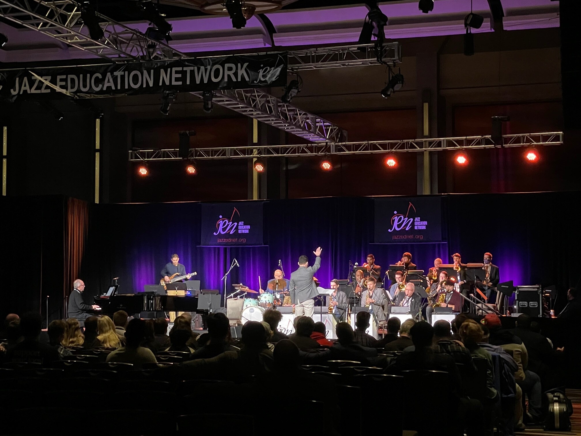 MusicBlog_CassioConducting Cassio Vianna Jazz Orchestra playing at the 2022 JEN Conference.