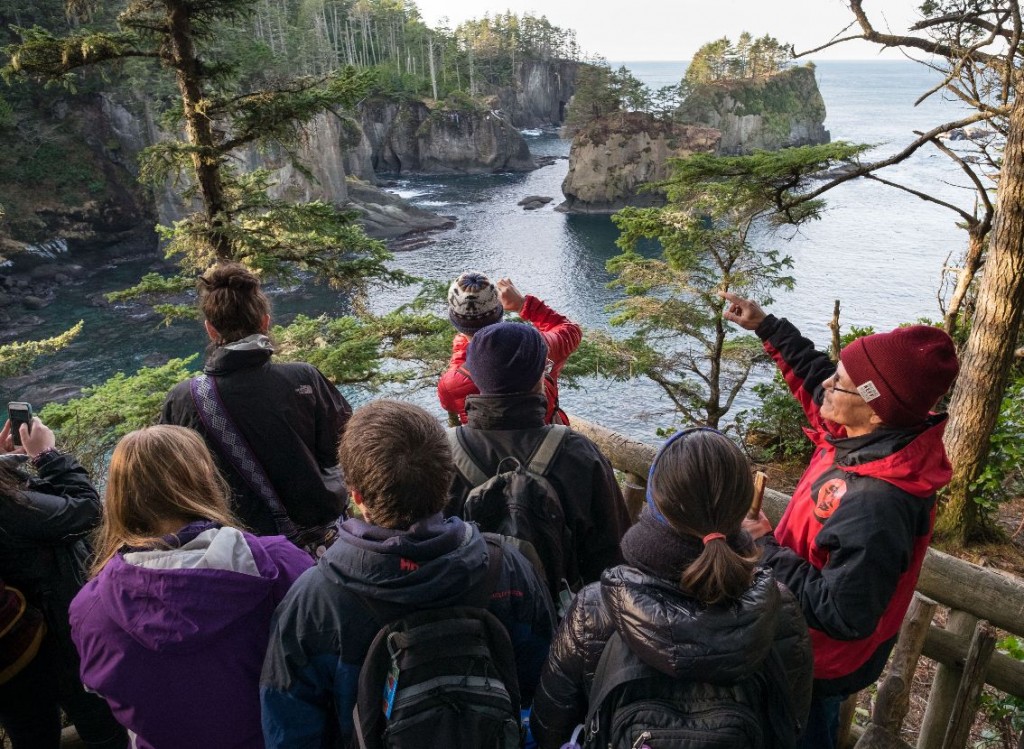 NAIS strives for learning that transcends the boundaries and dynamics of the classroom. Here students are learning on the land at the Makah Reservation.