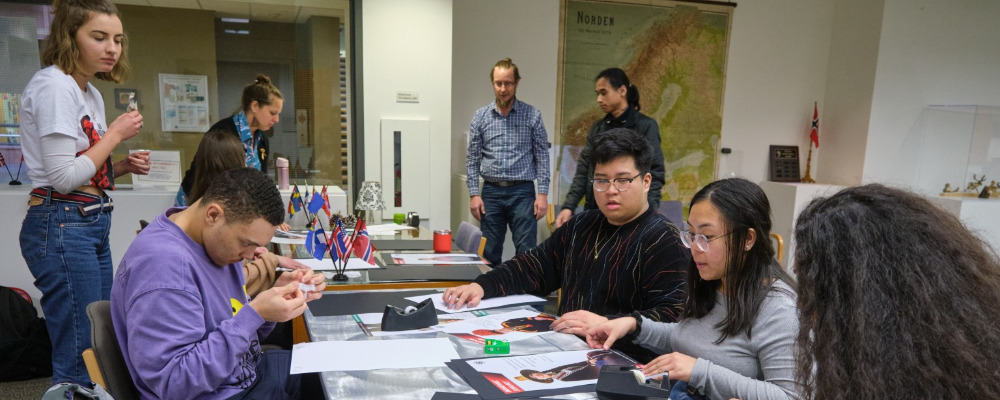 A poster exhibition designed and installed by Native American & Indigenous Studies students Fall 2019