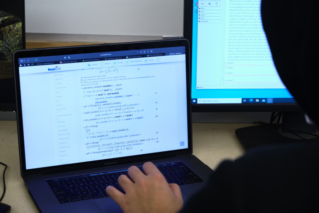 Student working on a computer