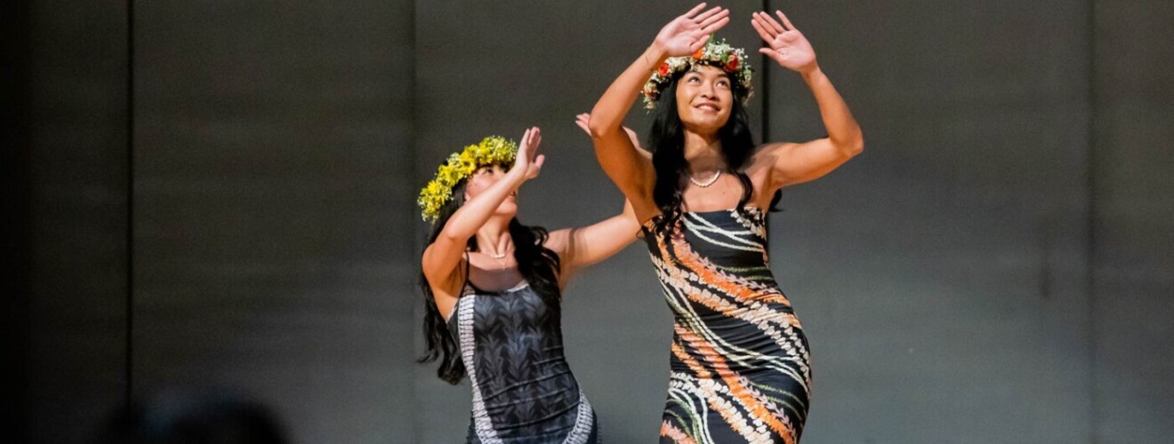 Ashley Akamine performs in Ho’olaule’a 2025: The Cultures of Hawai’i, an event to celebrate the different cultures Hawai’i represents, Saturday, May 3, 2025, in Olson Gymnasium at PLU.