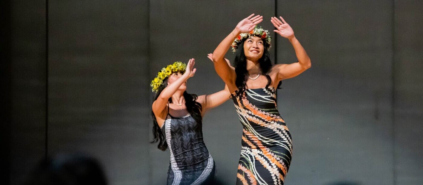 Ashley Akamine performs in Ho’olaule’a 2025: The Cultures of Hawai’i, an event to celebrate the different cultures Hawai’i represents, Saturday, May 3, 2025, in Olson Gymnasium at PLU.