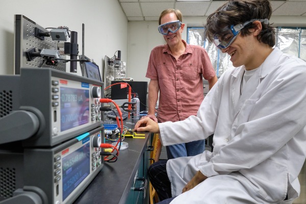 Student working with Professor Waldow
