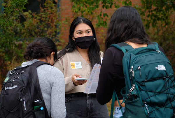 students speaking together