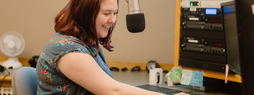 Alex Reed in the recording booth