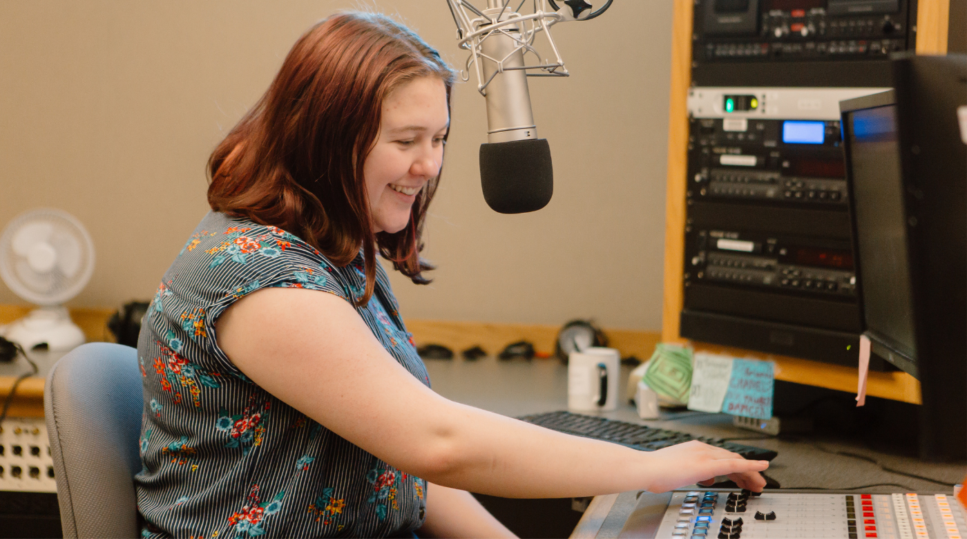 Alex Reed in the recording booth