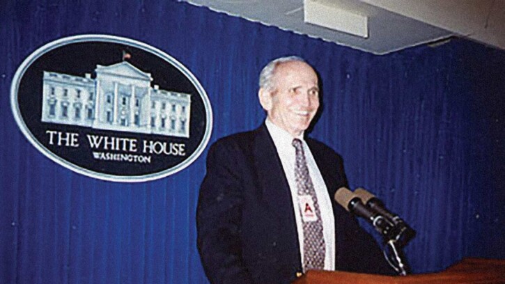 Gene Strandness speaking at the White House