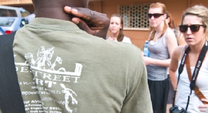 Exploring the market down the road from Makerere University