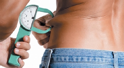 Body Fat Calculator measuring a persons waist