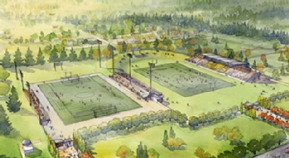 Sketch of new all-weather, multipurpose athletic field