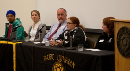 A panel of PLU alumni share their experiences with current students about life as educators.