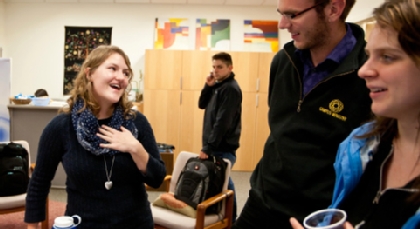 Laura Rudquist ’12 found a new home and her vocation at PLU. (Photo by John Froschauer)