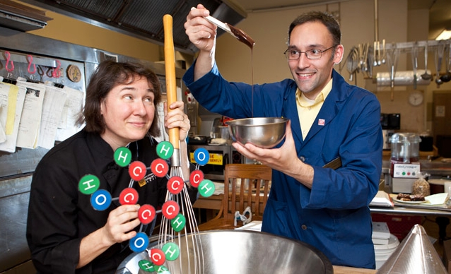 Four years ago, Assistant Chemistry Professor Justin Lytle started the “Chemistry of Food” series with Erica Fickeisen, lead baker with PLU’s Dining and Culinary Services.(Photo by John Froschauer)