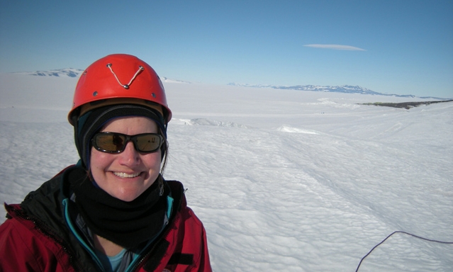 Geosciences professor Claire Todd in Antarctica. 